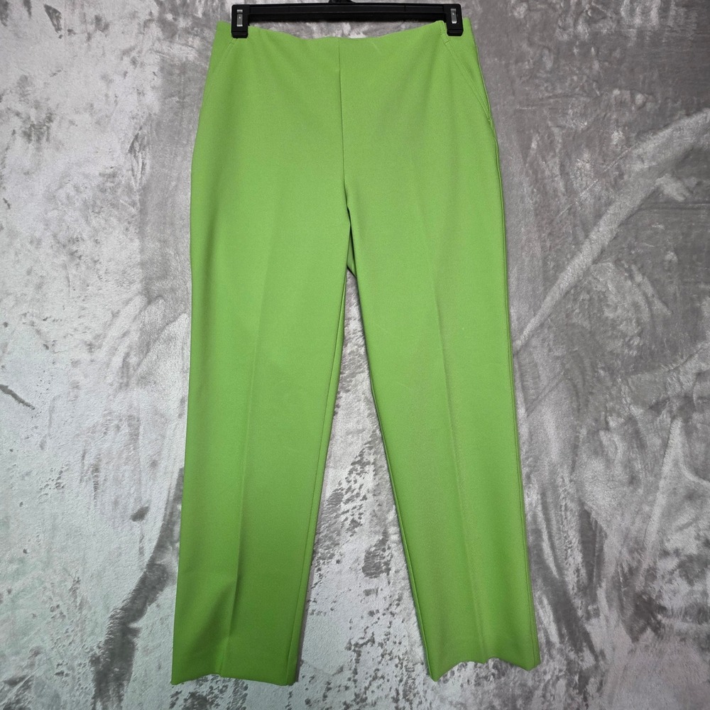 Rachel Zoe Womens Lime Green Straight Leg Dress Pants Size 8 High Rise Trousers